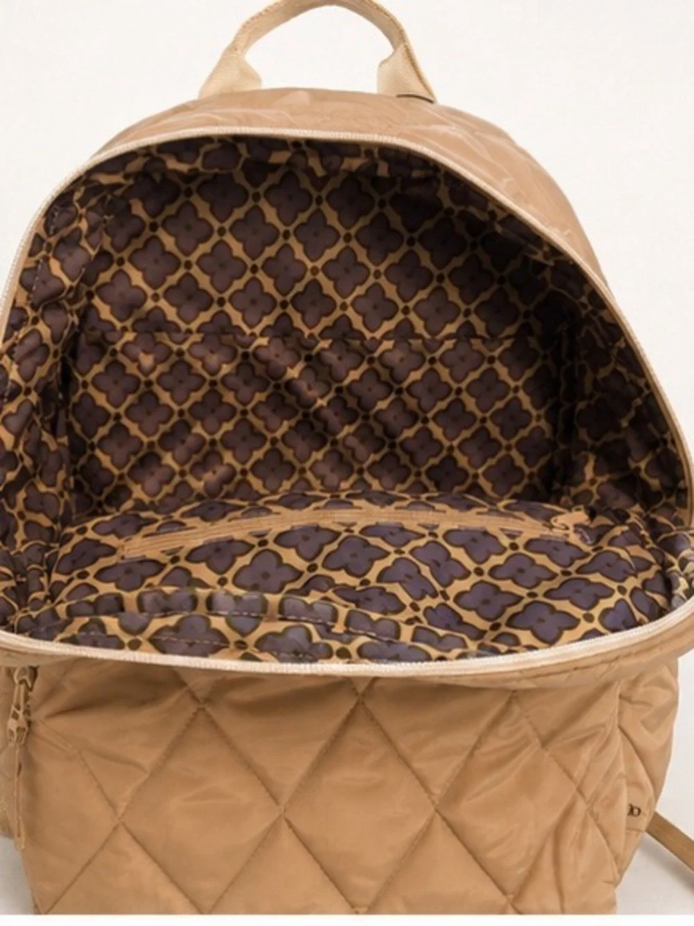 Vera Bradley Quilted Backpack in Camel Tan